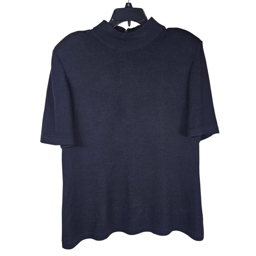 St. John Short Sleeve Light Women's Sweater - Black
